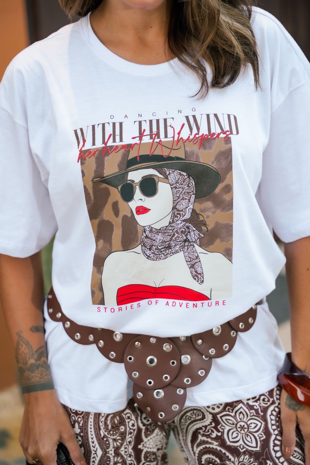 T-SHIRT OVERSIZED WITH THE WIND - BRANCO