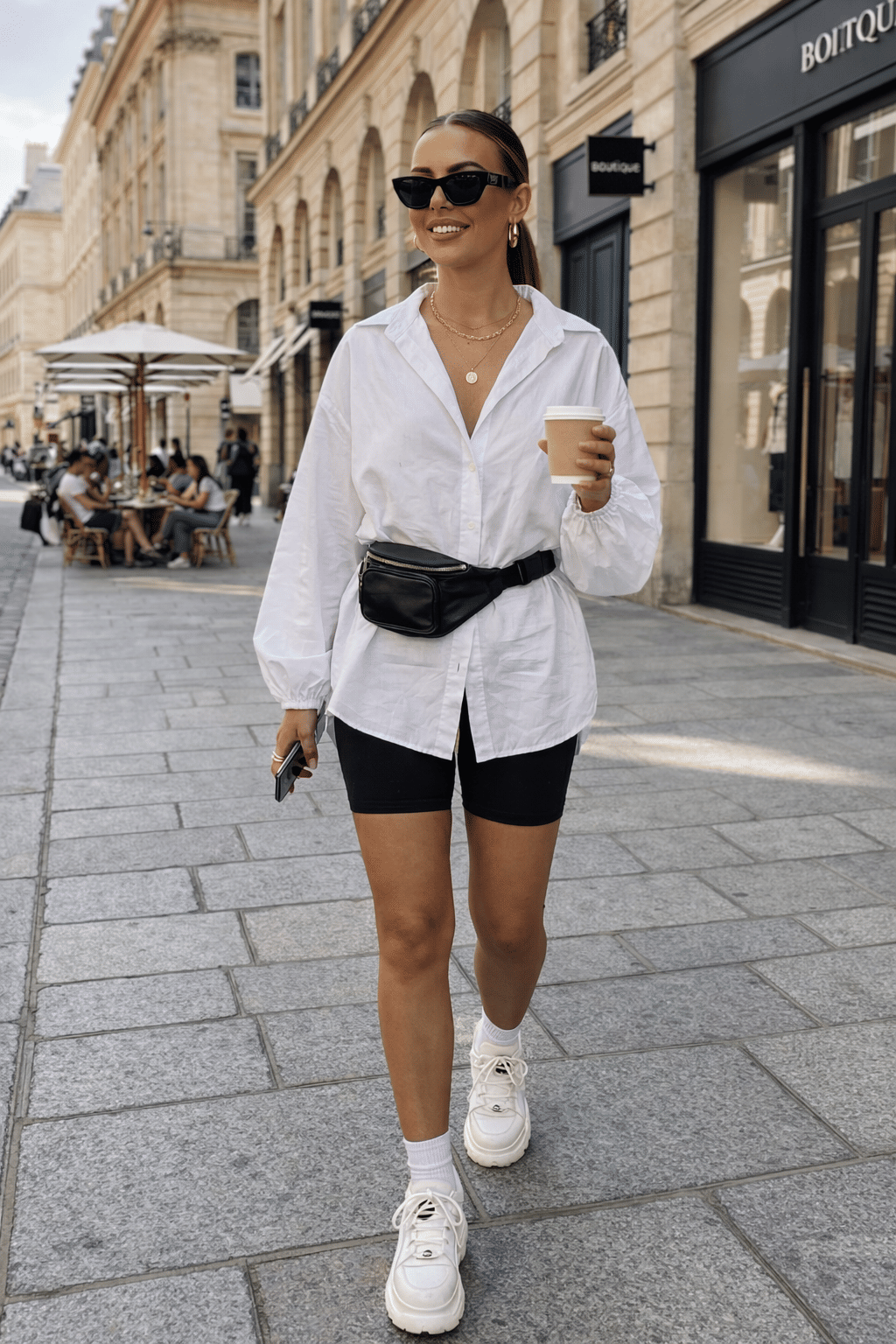 CAMISA OVERSIZED TAMANHO ÚNICO - BRANCA