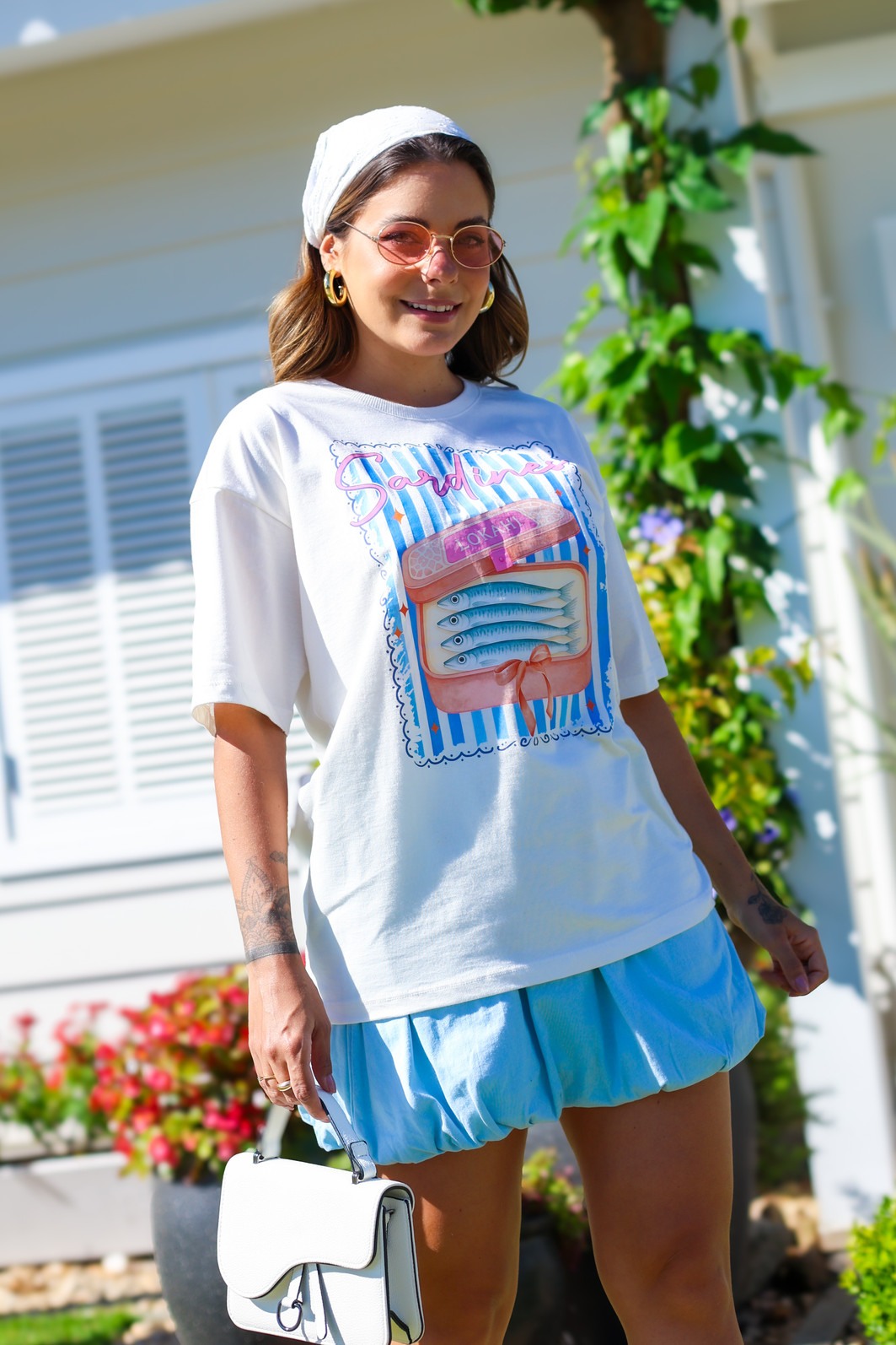 T-SHIRT OVERSIZED SARDINES - OFF WHITE