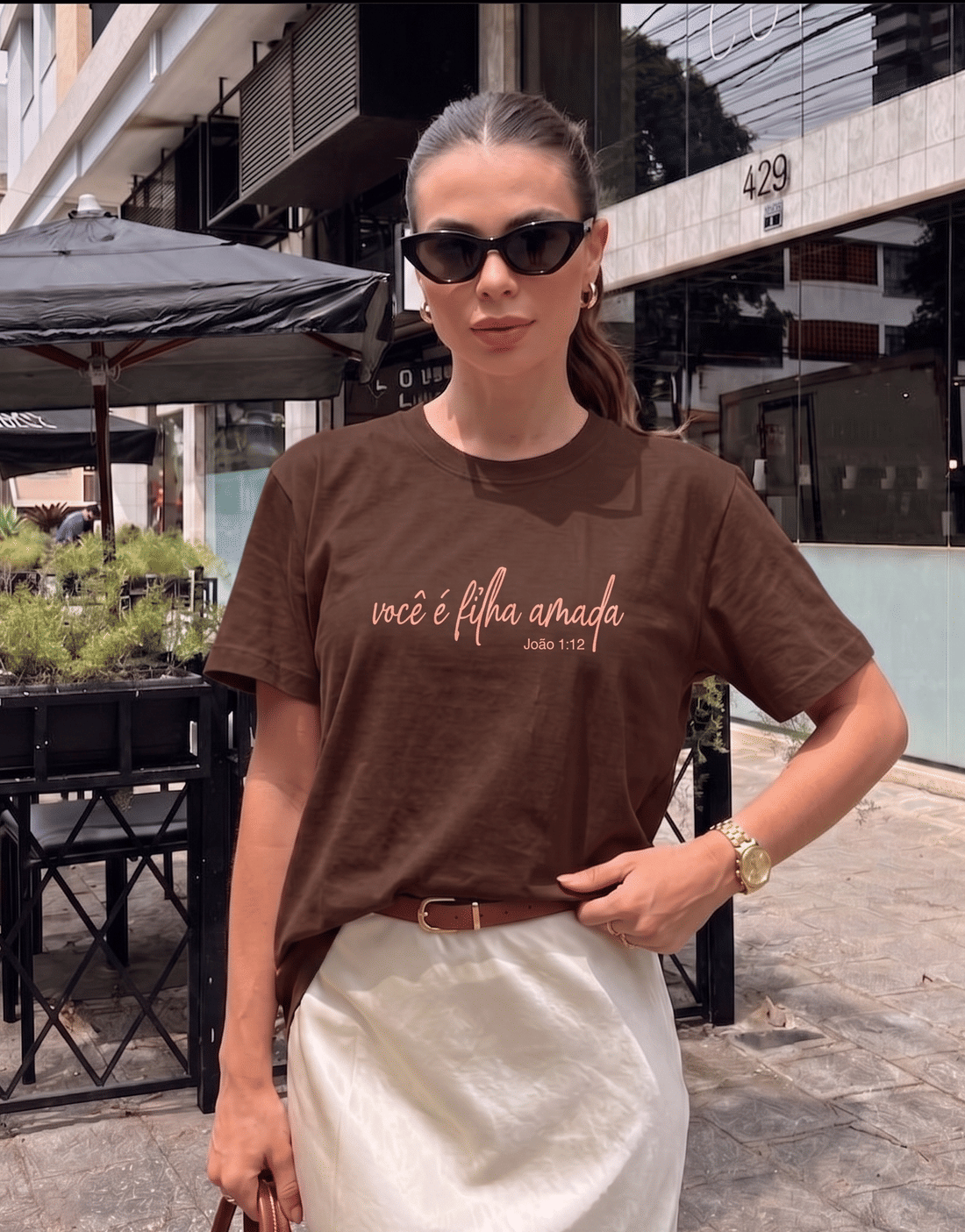 T-SHIRT FILHA AMADA - MARROM T-SHIRT FILHA AMADA - MARROM