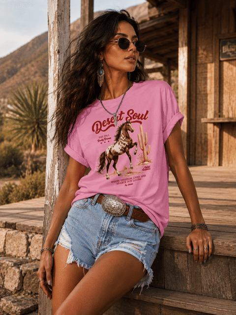 T-SHIRT OVERSIZED ESTONADA DESERT SOUL - ROSA MAUVE