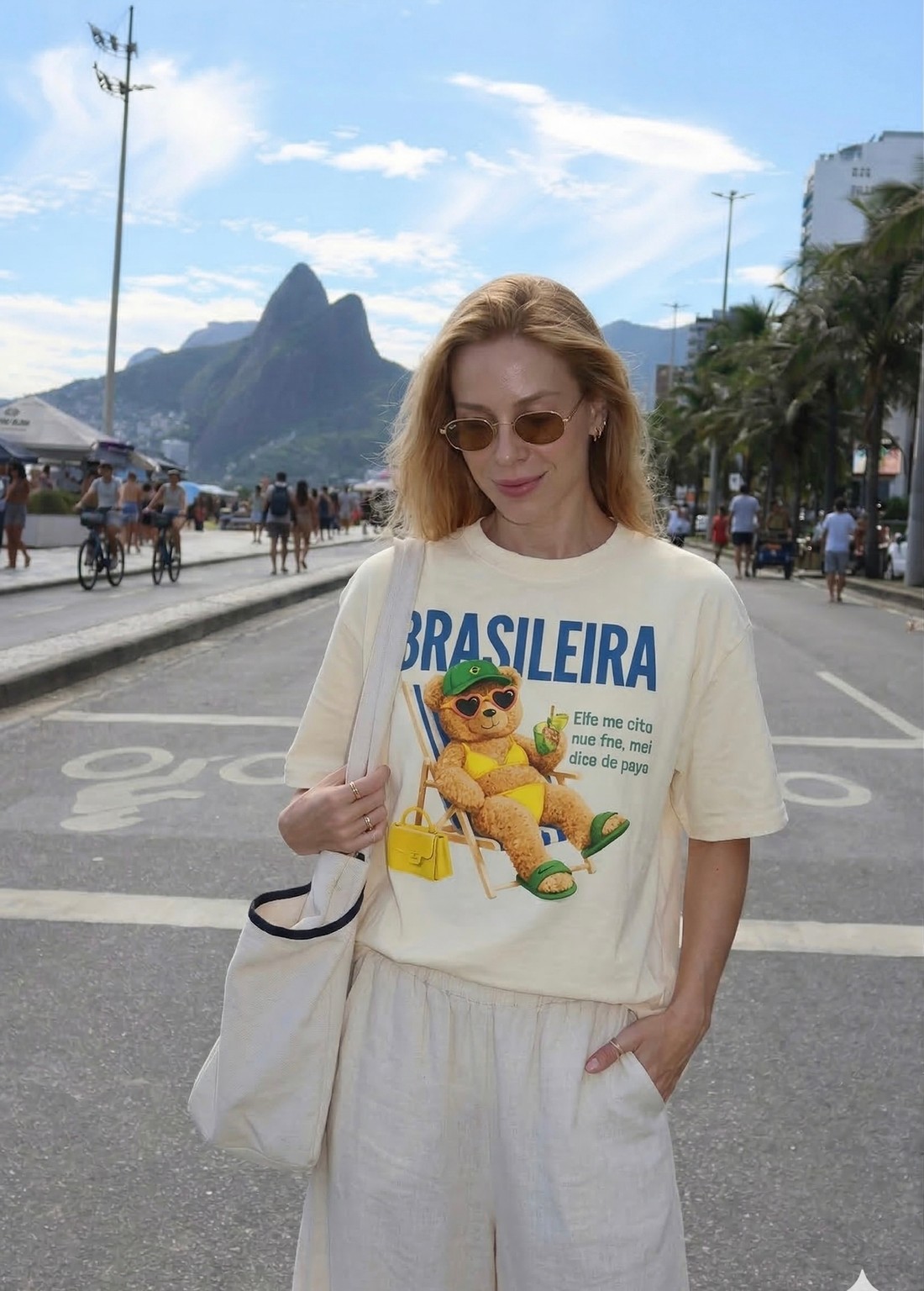 T-SHIRT OVERSIZED BRASILEIRA -  OFF WHITE