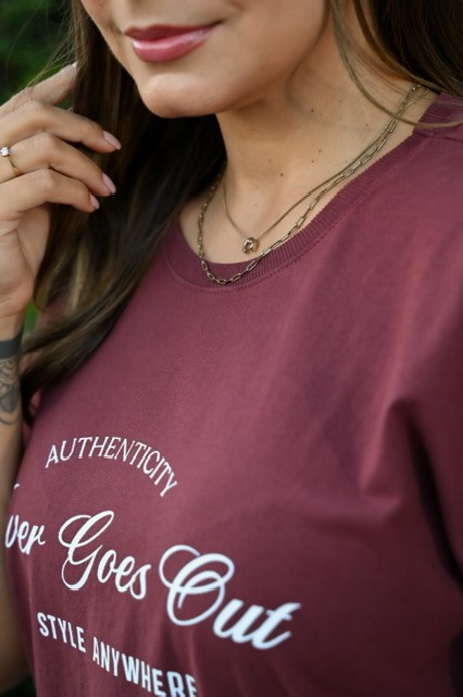 T-SHIRT ESTONADA OVERSIZED AUTHENTICITY - MERLOT T-SHIRT ESTONADA OVERSIZED AUTHENTICITY - MERLOT
