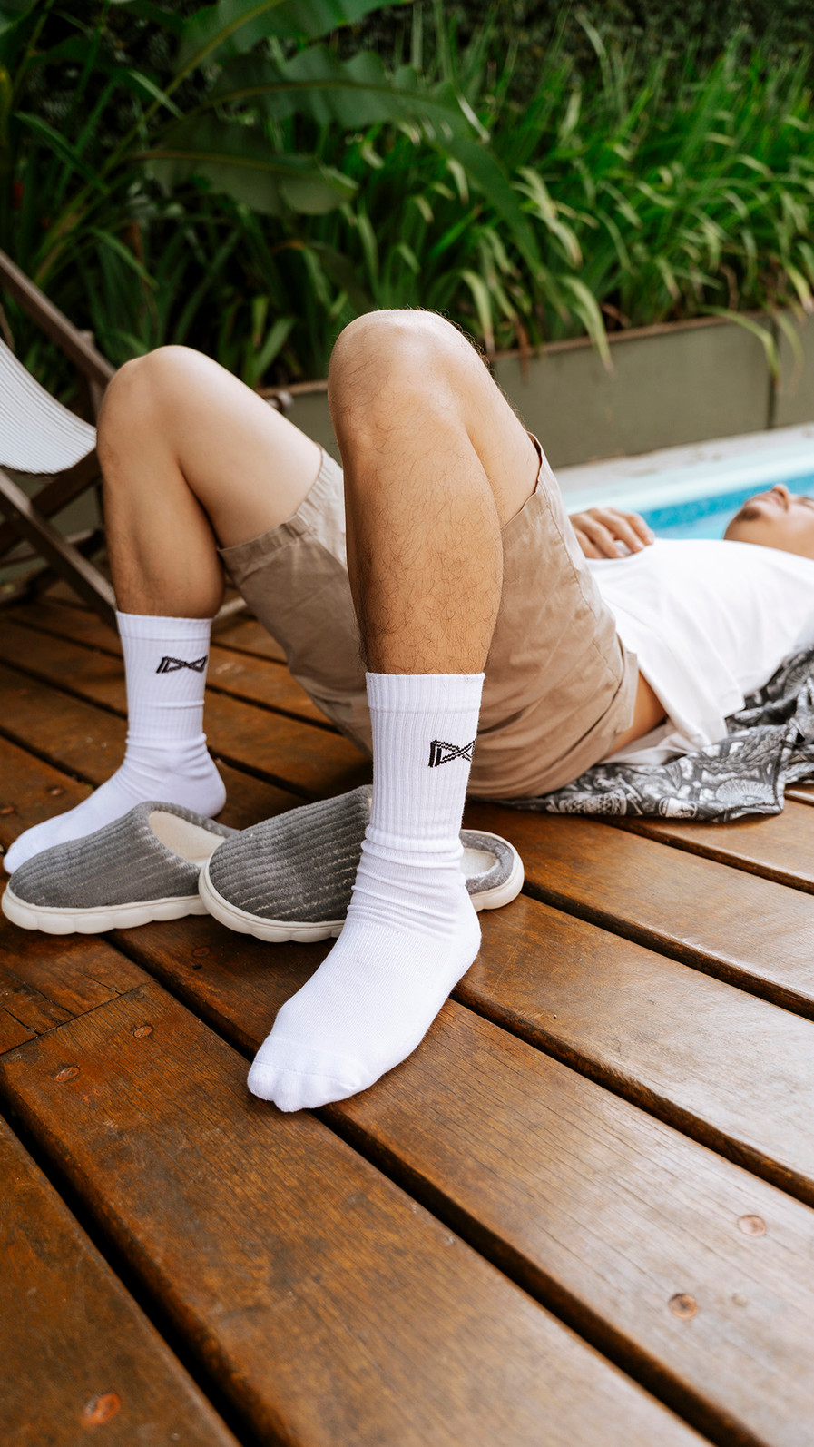 Meia Esportiva Norden Logo Branco