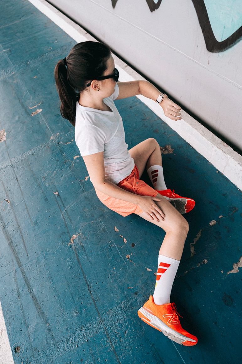 Meia Performance Norden Branco e Vermelho