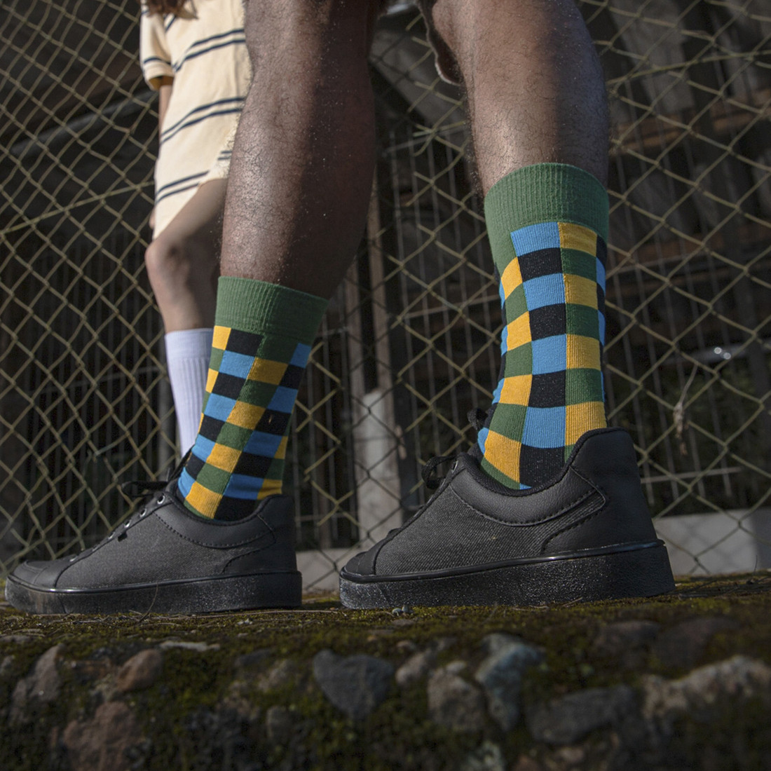 Meia Casual Norden Quadri Verde