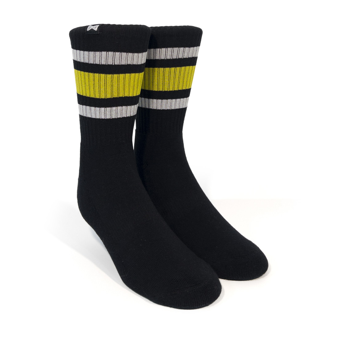 Kit Meia Esportiva Norden Stripe - Preto Cinza e Amarelo