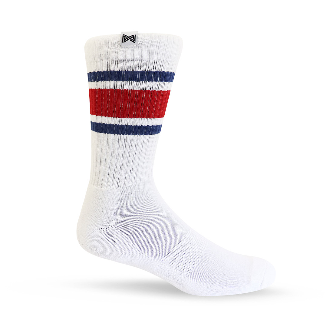 Meia Esportiva Norden Stripe Branco e Vermelho Meia Esportiva Norden Stripe Branco e Vermelho