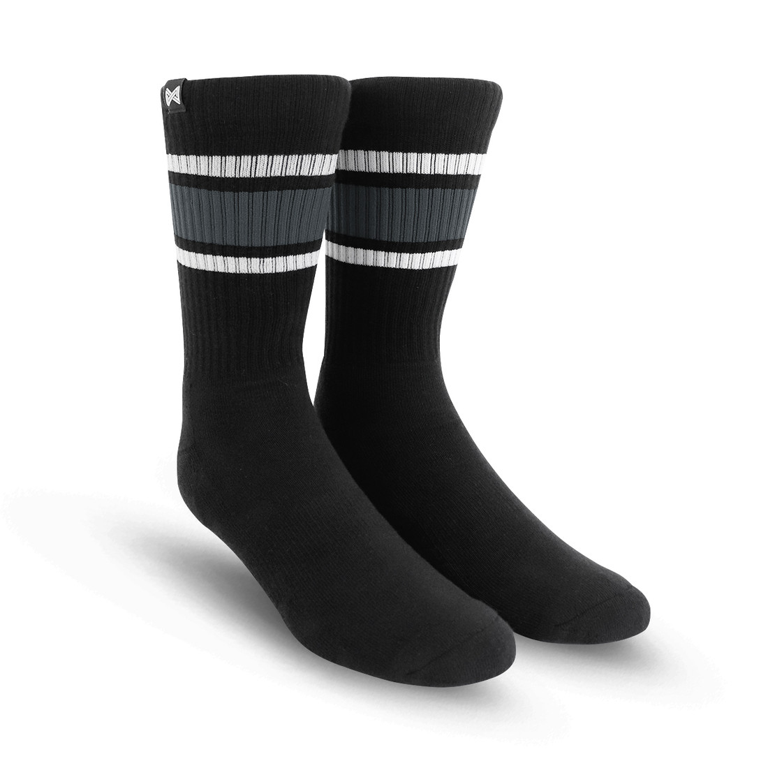Meia Esportiva Norden Stripe Preto e Cinza 44/48 Meia Esportiva Norden Stripe Preto e Cinza 44/48