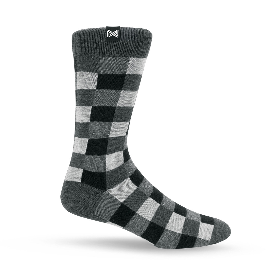 Meia Casual Norden Quadri Cinza