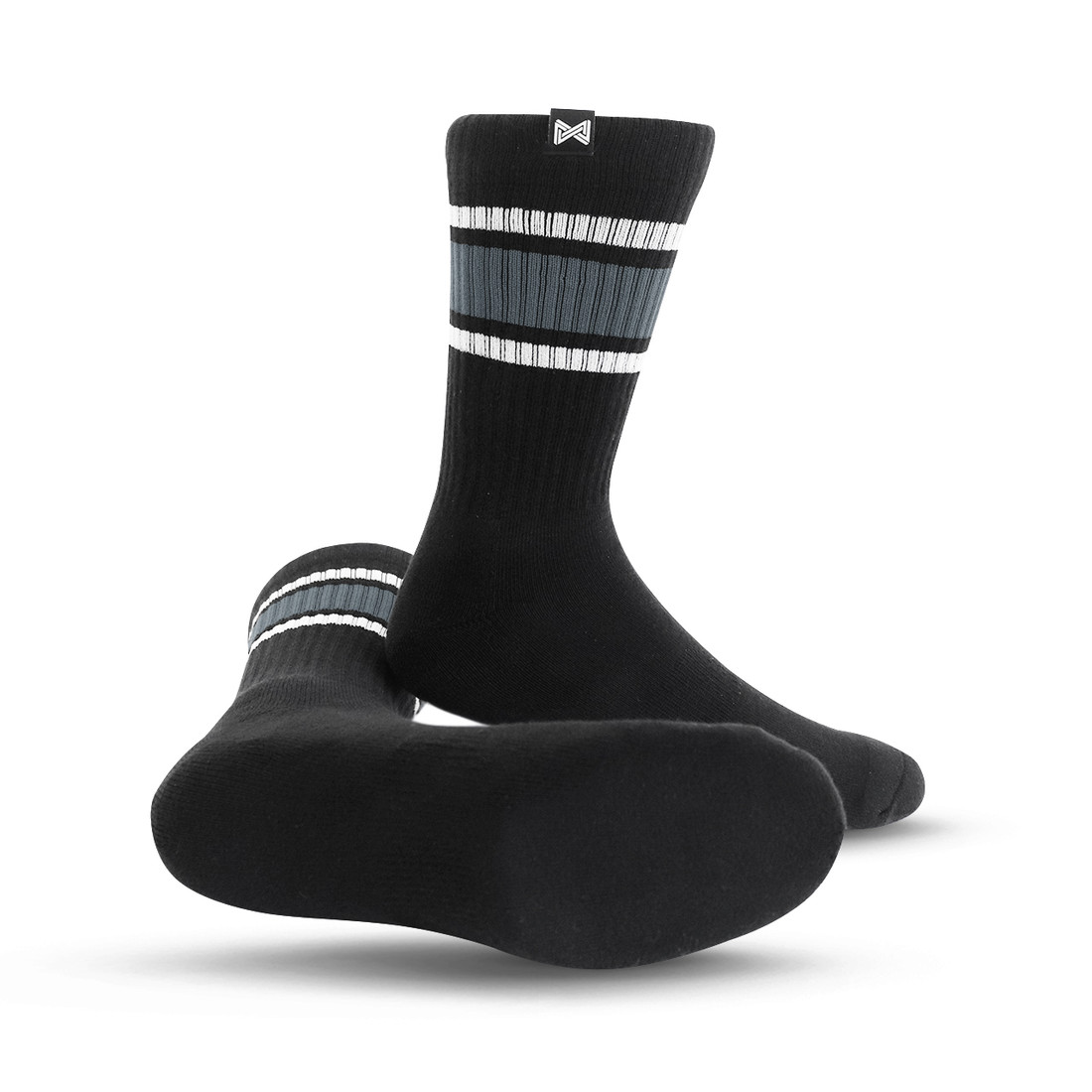 Meia Esportiva Norden Stripe Preto e Cinza 44/48 Meia Esportiva Norden Stripe Preto e Cinza 44/48