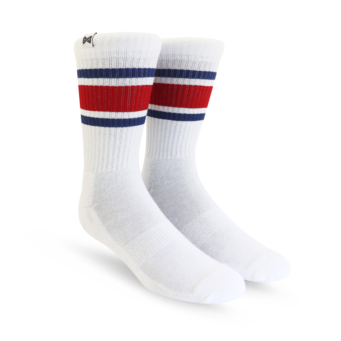 Meia Esportiva Norden Stripe Branco e Vermelho Meia Esportiva Norden Stripe Branco e Vermelho