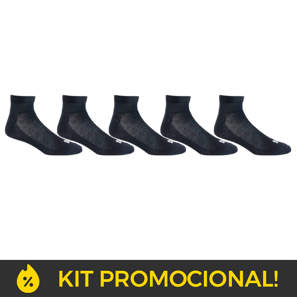 Kit Meia Cano Curto Norden Preto 38/43 - 5 Pares Kit Meia Cano Curto Norden Preto 38/43 - 5 Pares