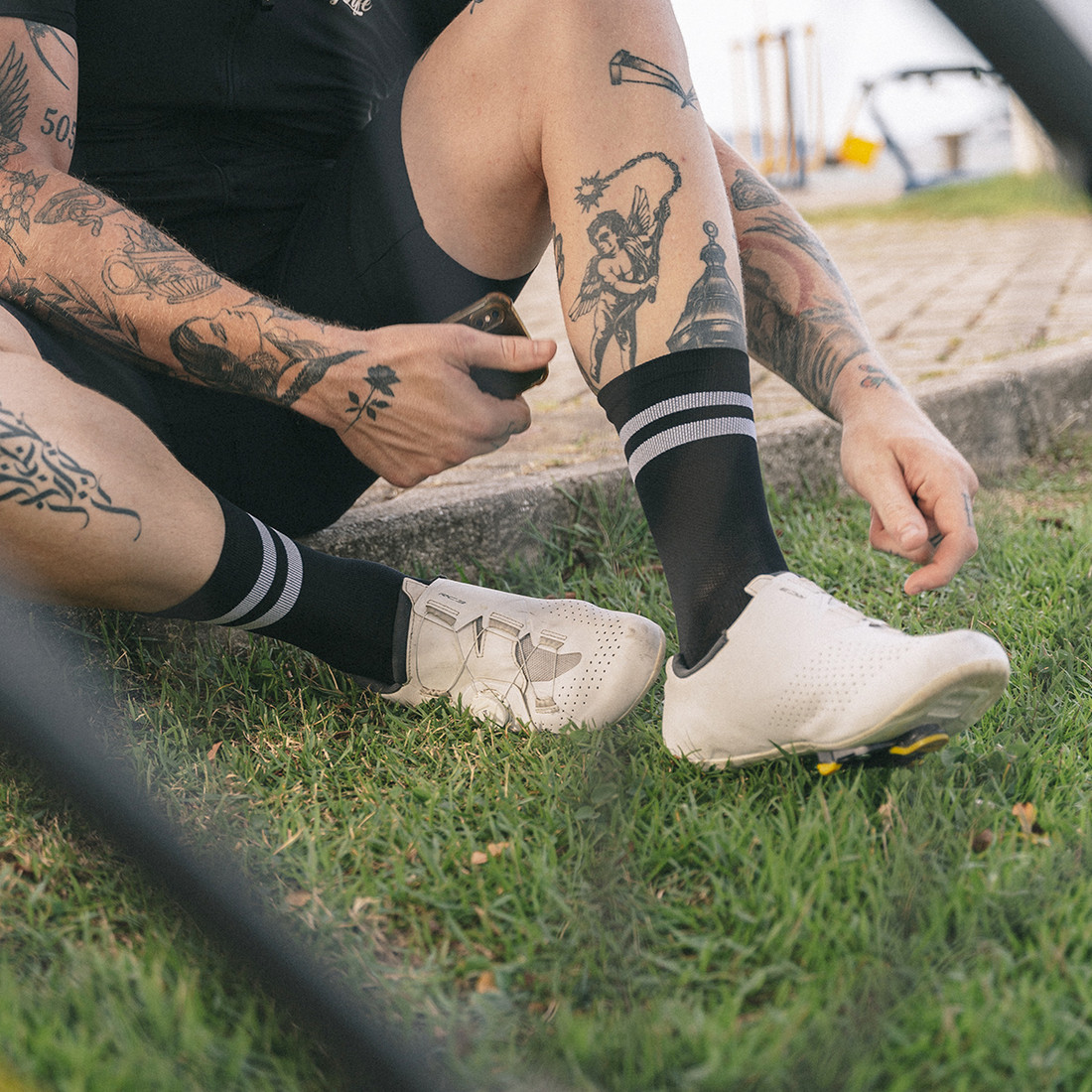 Meia Performance Norden Old Style Preto e Branco Meia Performance Norden Old Style Preto e Branco