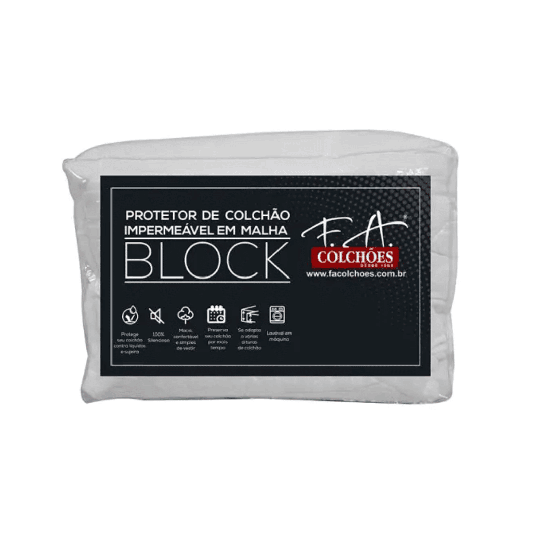 Protetor de Colchão Casal Impermeável em Malha 158x198x36cm - Block Protetor de Colchão Casal Impermeável em Malha 158x198x36cm - Block