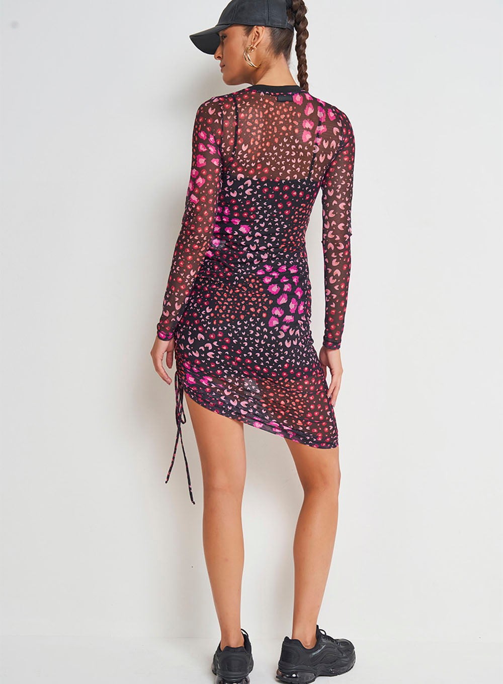 Vestido Tule Preto Estampado Florido Colcci 0445700506