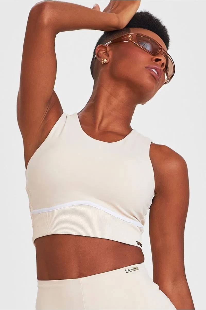 Top Cropped Bicolor Caju Brasil 012.061 Top Cropped Bicolor Caju Brasil 012.061