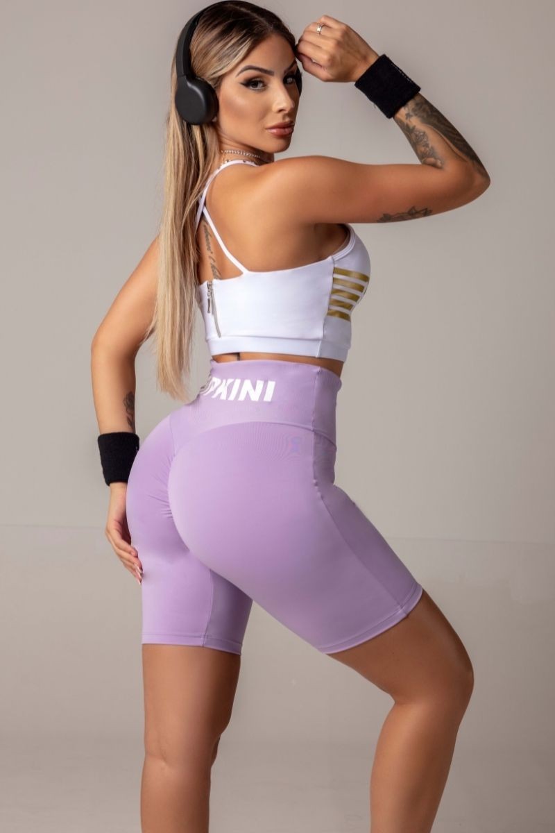 Shorts Sports Fitness Lilás Cós Alto Hipkini M 3339413