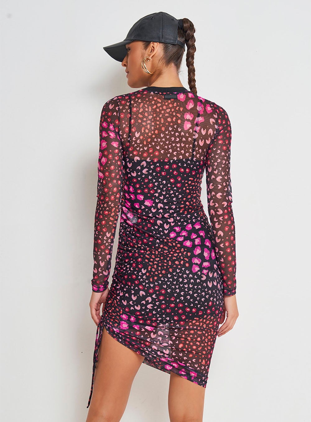 Vestido Tule Preto Estampado Florido Colcci 0445700506