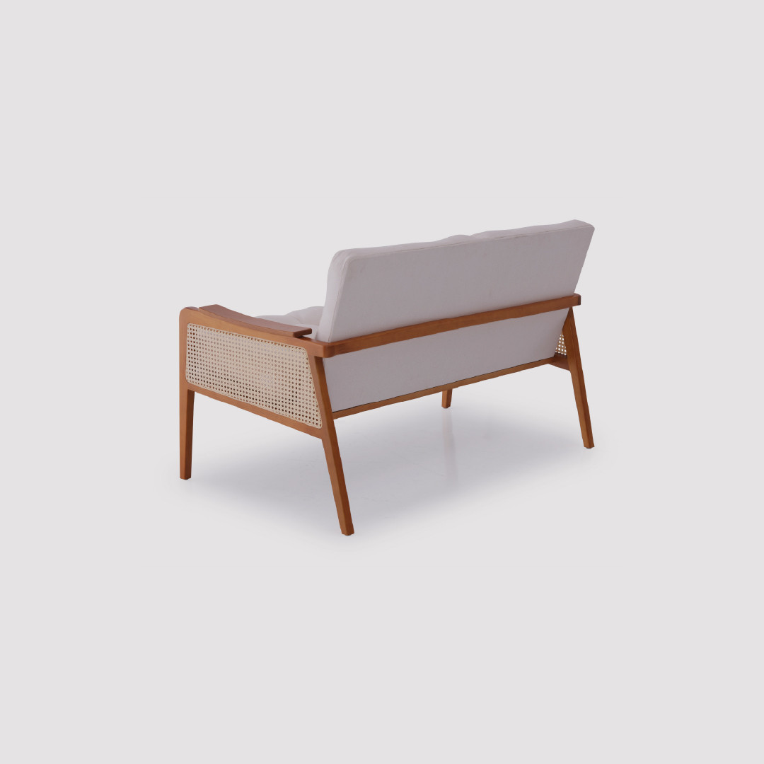 Namoradeira Verona em Madeira Maciça com Tela Sextavada e Linho Namoradeira Verona em Madeira Maciça com Tela Sextavada e Linho