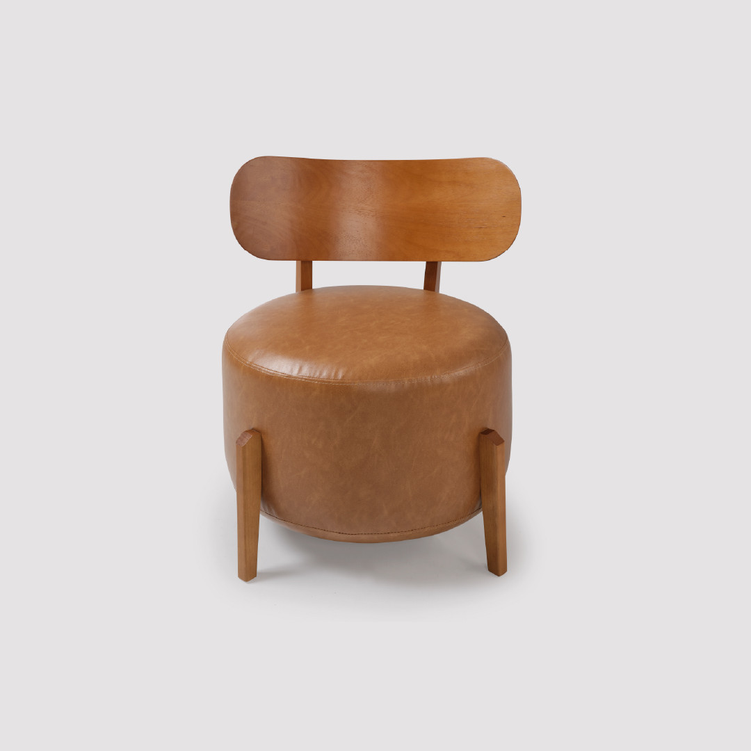 Poltrona Puff em Madeira Maciça Torino Design Moderno