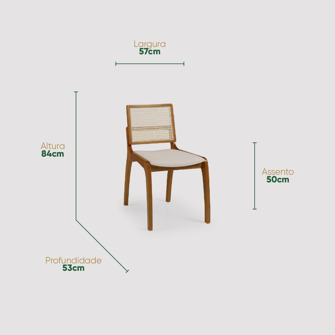Cadeira Pisa em Madeira Maciça com Tela Portuguesa e Design Leve Cadeira Pisa em Madeira Maciça com Tela Portuguesa e Design Leve
