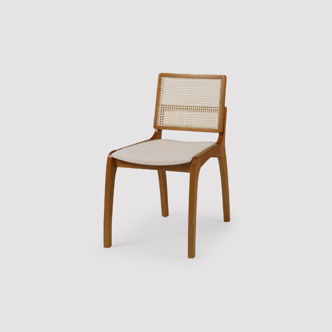 Cadeira Pisa em Madeira Maciça com Tela Portuguesa e Design Leve Cadeira Pisa em Madeira Maciça com Tela Portuguesa e Design Leve