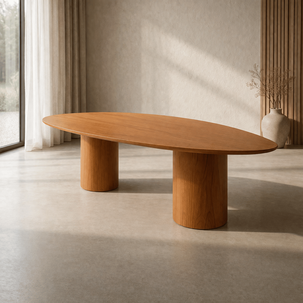 Mesa de Jantar Orgânica Nilo 4 a 10 Lugares em Madeira Laminada Design Moderno Mesa de Jantar Orgânica Nilo 4 a 10 Lugares em Madeira Laminada Design Moderno