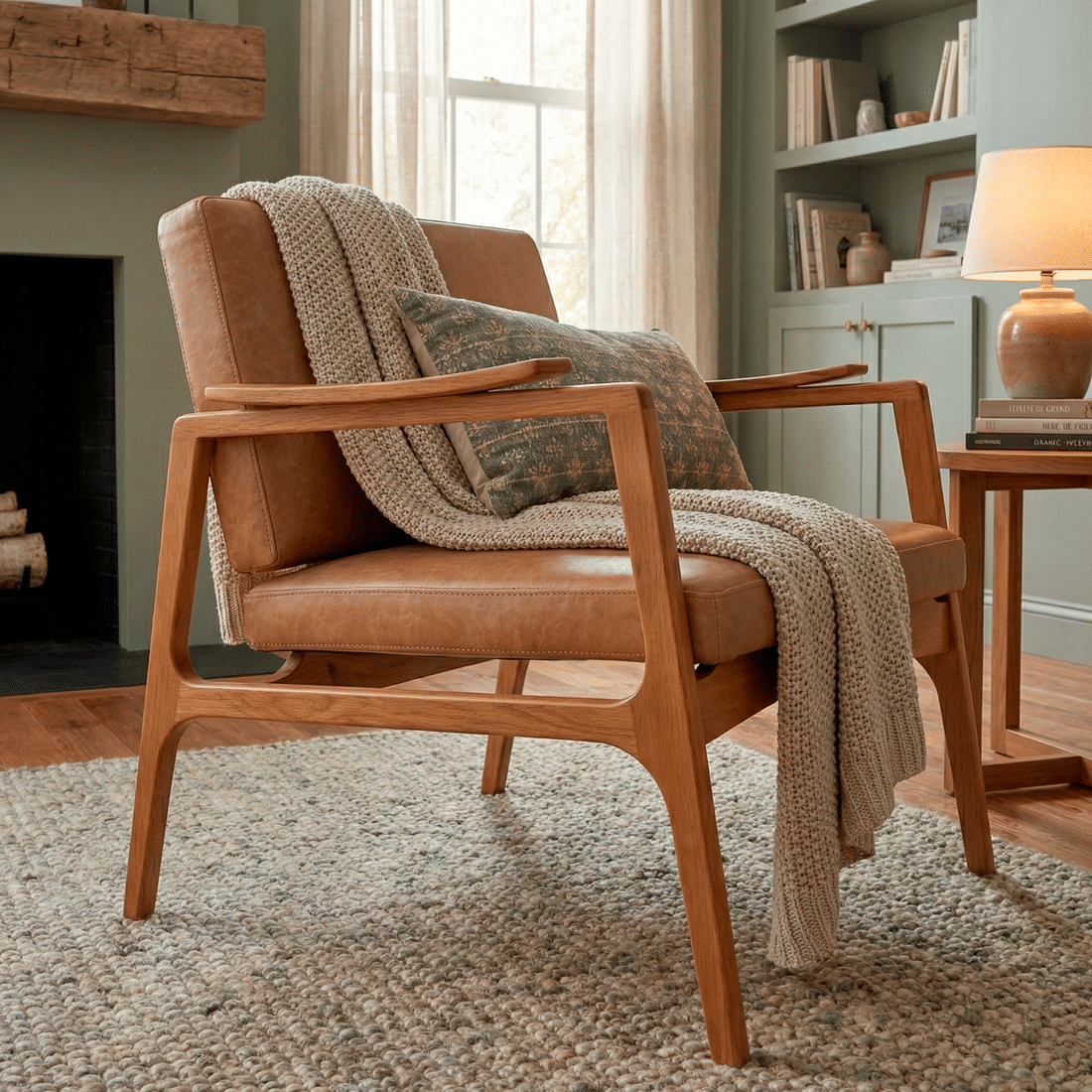 Poltrona de Madeira com Assento Flutuante Viterbo Poltrona de Madeira com Assento Flutuante Viterbo