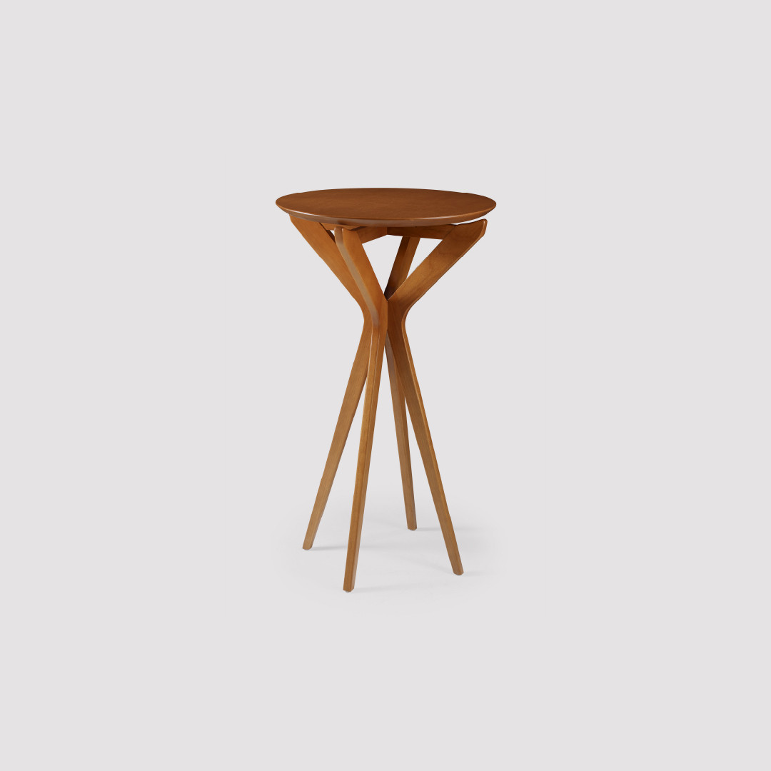 Mesa Bistrô Brioni em Madeira Maciça Design Escultural Moderna Mesa Bistrô Brioni em Madeira Maciça Design Escultural Moderna