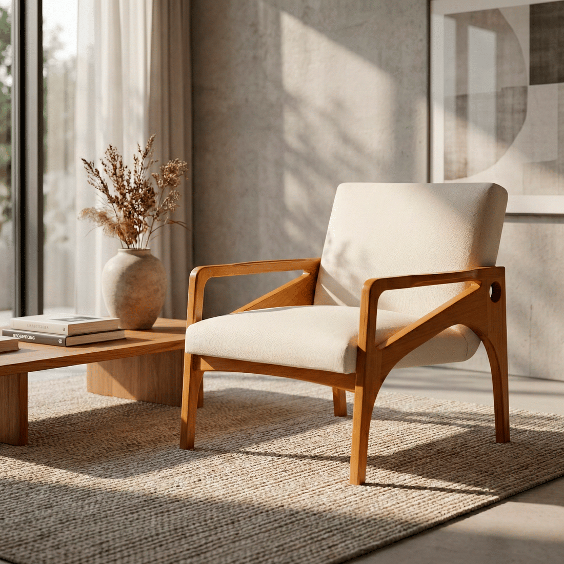 Poltrona de Madeira Maciça Estofada Bormio Premium Poltrona de Madeira Maciça Estofada Bormio Premium