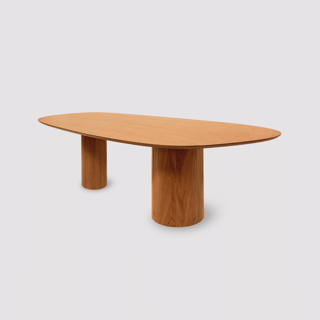 Mesa de Jantar Orgânica Brisa 4 a 10 Lugares em Madeira Laminada Design Contemporâneo