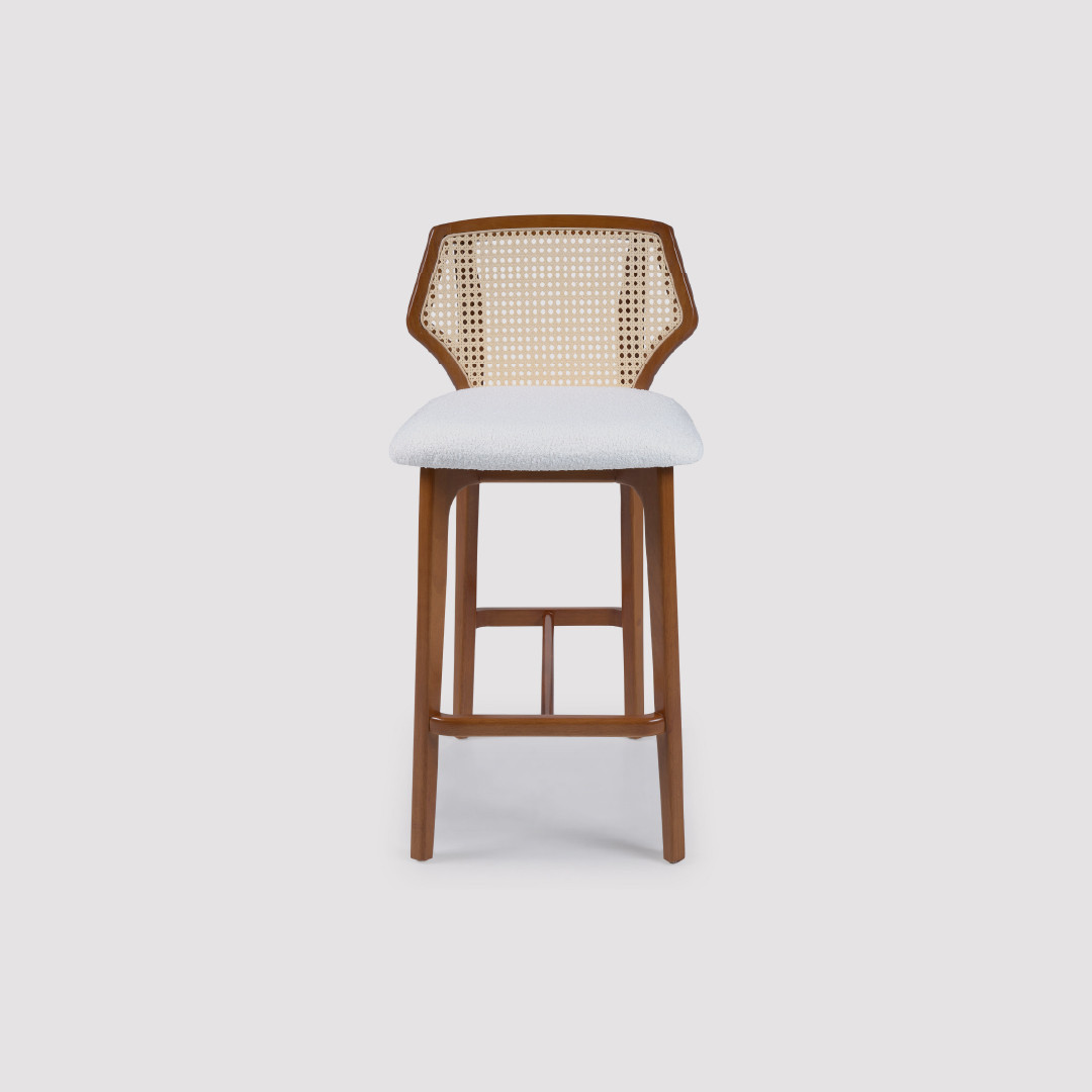 Banqueta de Madeira Maciça com Encosto em Tela Rialto Premium Banqueta de Madeira Maciça com Encosto em Tela Rialto Premium