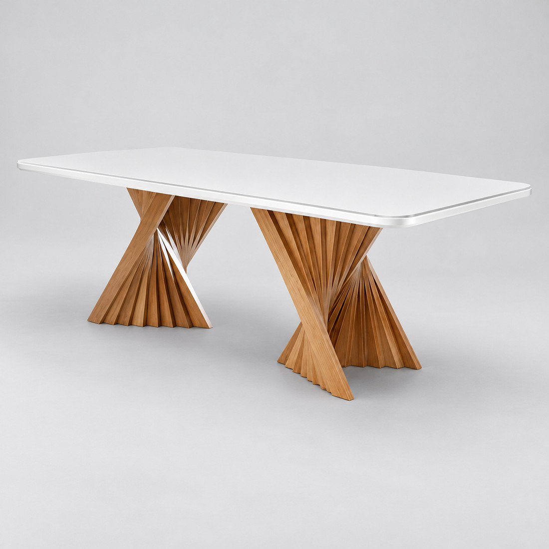 Conjunto de Jantar Mesa Vitta Branca 240x120 cm com 8 Cadeiras Porto Caramelo