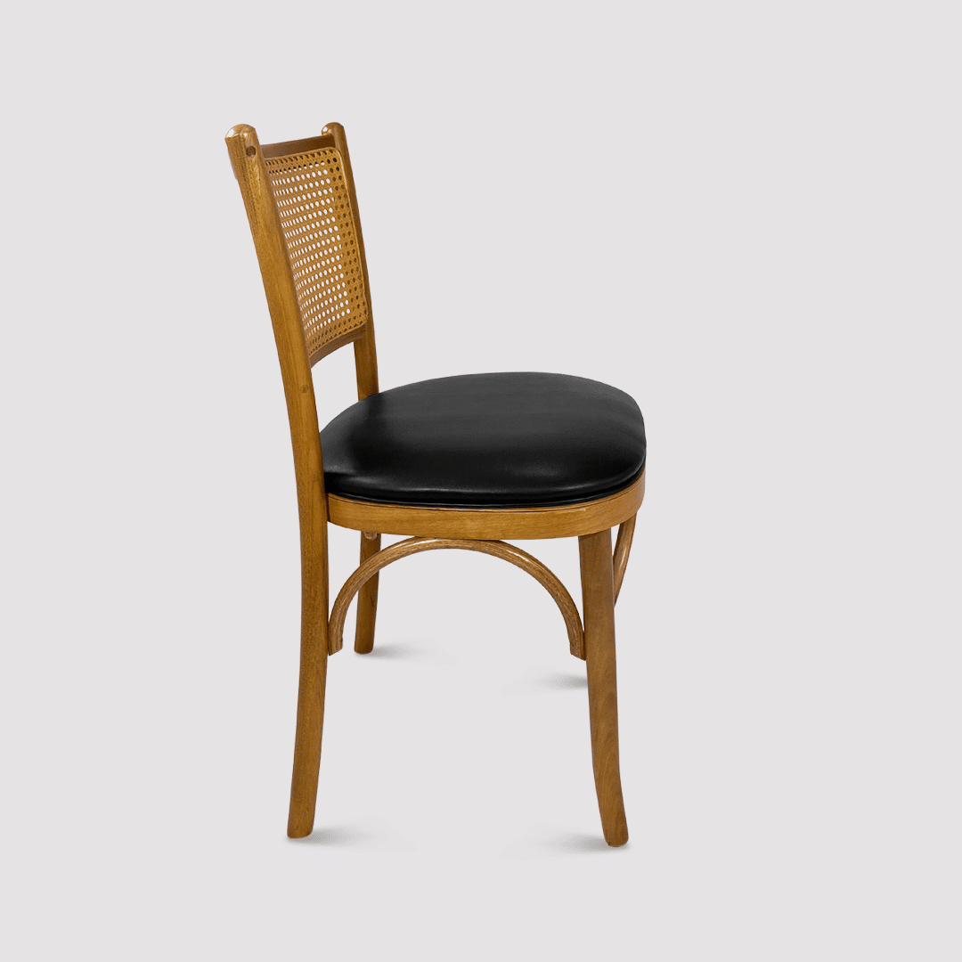 Cadeira Luxemburgo Estofada em Madeira Maciça com Tela Natural Confortável Cadeira Luxemburgo Estofada em Madeira Maciça com Tela Natural Confortável