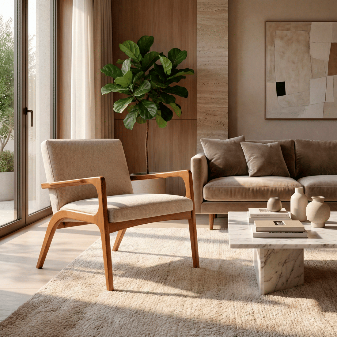 Poltrona de Madeira Maciça Estofada Brioni Poltrona de Madeira Maciça Estofada Brioni