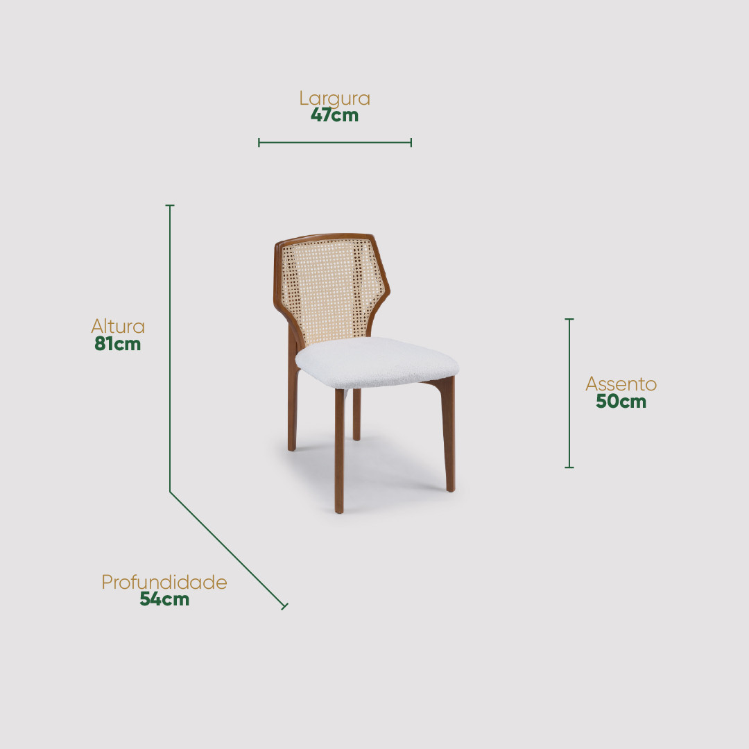 Cadeira de Jantar Rialto Estofada em Madeira Maciça Cadeira de Jantar Rialto Estofada em Madeira Maciça