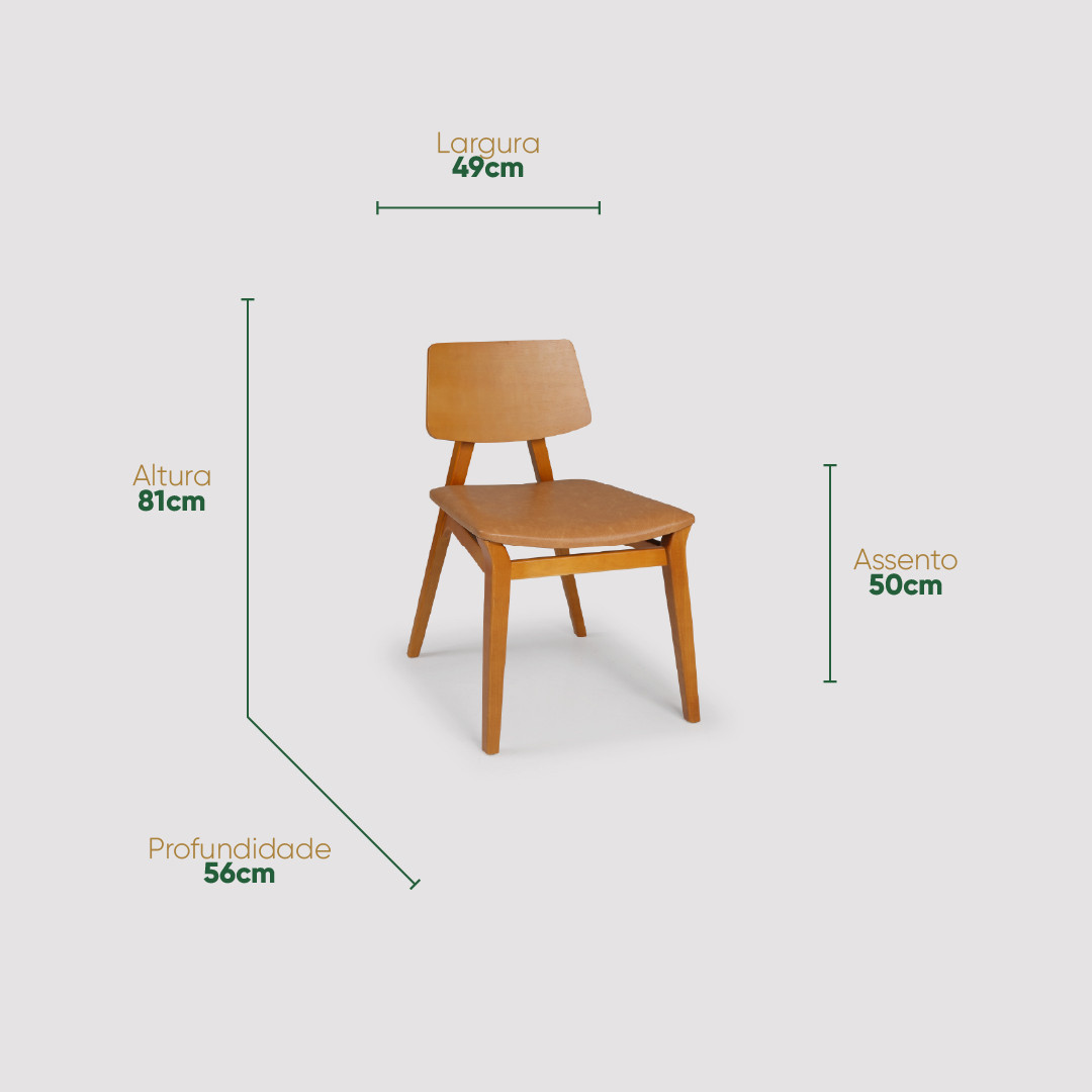 Cadeira Parma Estofada em Madeira Maciça com Design Sofisticado Cadeira Parma Estofada em Madeira Maciça com Design Sofisticado