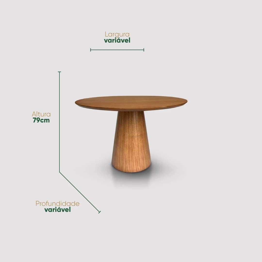 Mesa de Jantar Redonda Domo 180cm 10 Lugares em Madeira Laminada Design Cone Mesa de Jantar Redonda Domo 180cm 10 Lugares em Madeira Laminada Design Cone
