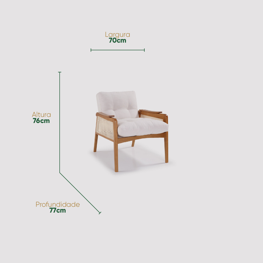 Poltrona de Madeira Maciça com Tela Verona Sofisticada Poltrona de Madeira Maciça com Tela Verona Sofisticada