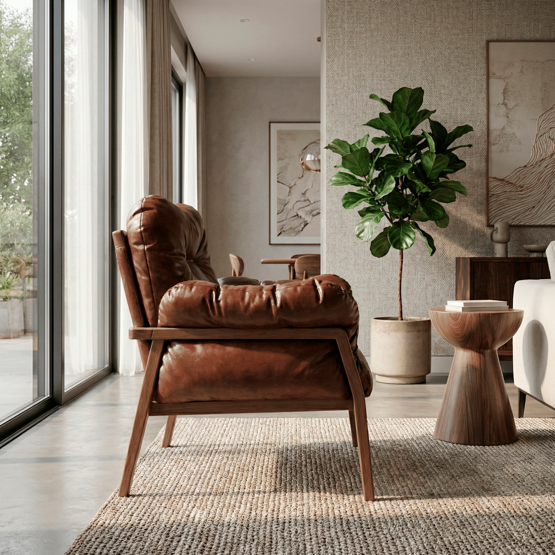 Poltrona de Madeira Maciça Capitonê Kila Sofisticada Poltrona de Madeira Maciça Capitonê Kila Sofisticada