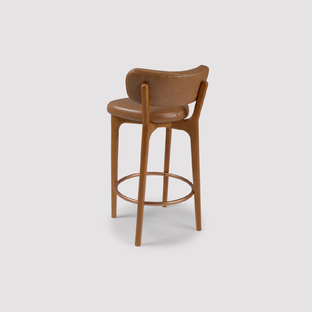 Banqueta Bari em Madeira Maciça Com Design Moderno e Personalidade Banqueta Bari em Madeira Maciça Com Design Moderno e Personalidade