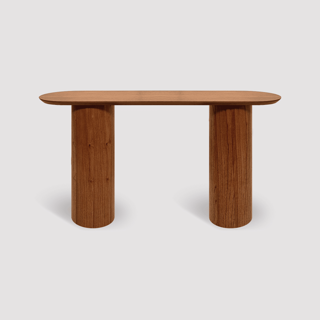 Aparador Luna em Madeira Laminada com Base Cilíndrica Design Moderno Aparador Luna em Madeira Laminada com Base Cilíndrica Design Moderno