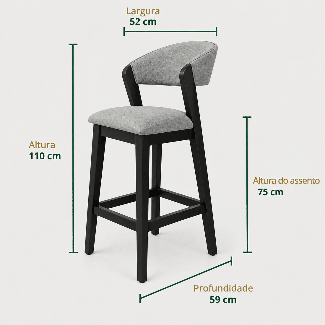 Banqueta Seul Cor Preto Laqueado E Toda Estofada Em Linho Cinza Banqueta Seul Cor Preto Laqueado E Toda Estofada Em Linho Cinza