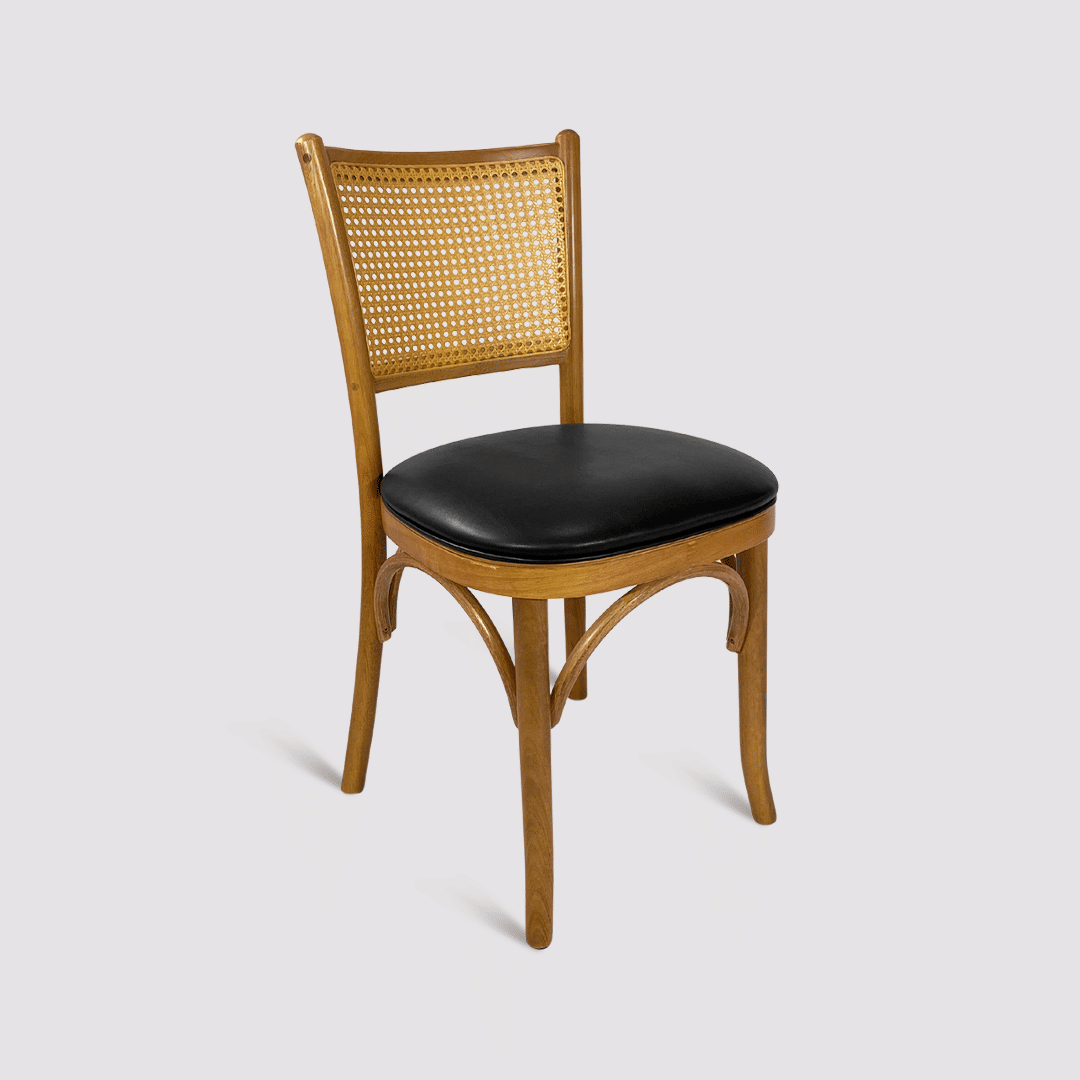 Cadeira Luxemburgo Estofada em Madeira Maciça com Tela Natural Confortável Cadeira Luxemburgo Estofada em Madeira Maciça com Tela Natural Confortável