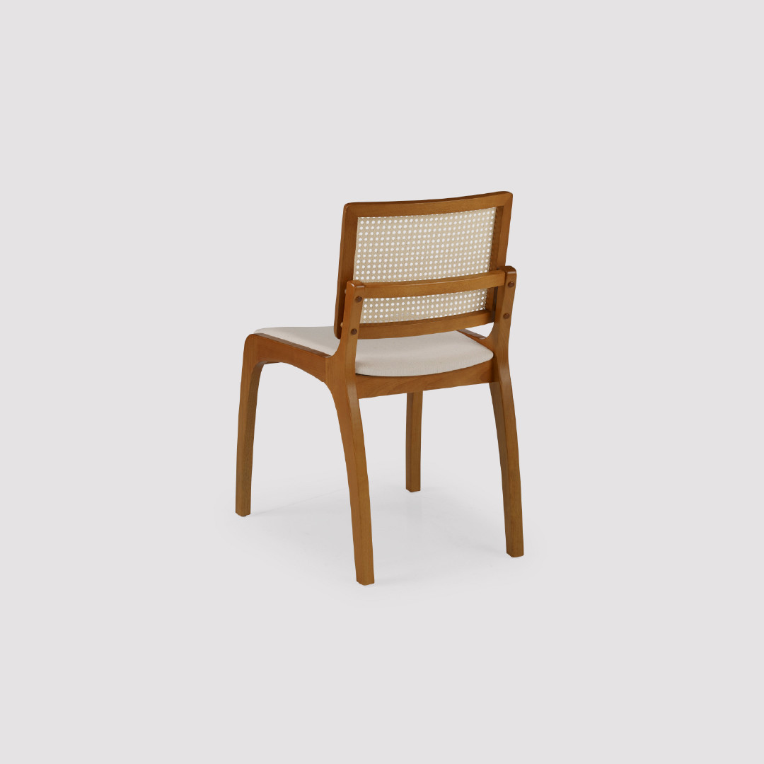 Cadeira Pisa em Madeira Maciça com Tela Portuguesa e Design Leve Cadeira Pisa em Madeira Maciça com Tela Portuguesa e Design Leve