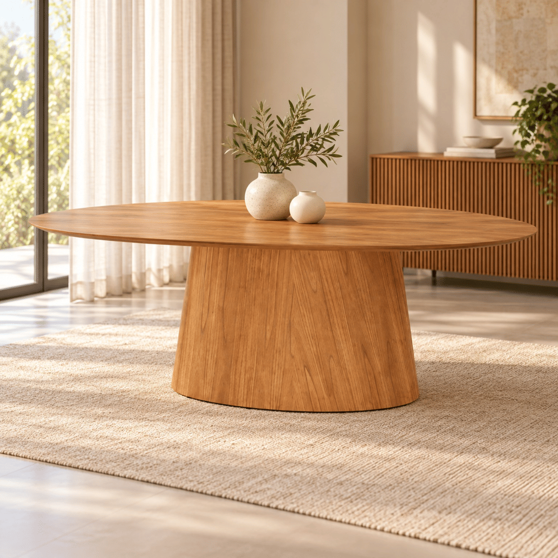 Mesa Conica Oval Alana Amadeirada Mesa Conica Oval Alana Amadeirada