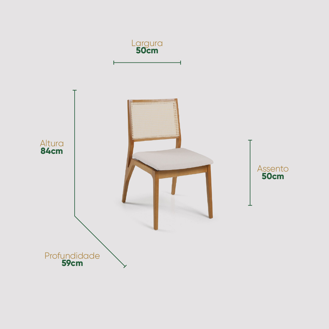 Cadeira Trento Estofada em Madeira Maciça com Tela Portuguesa e Conforto Funcional Cadeira Trento Estofada em Madeira Maciça com Tela Portuguesa e Conforto Funcional