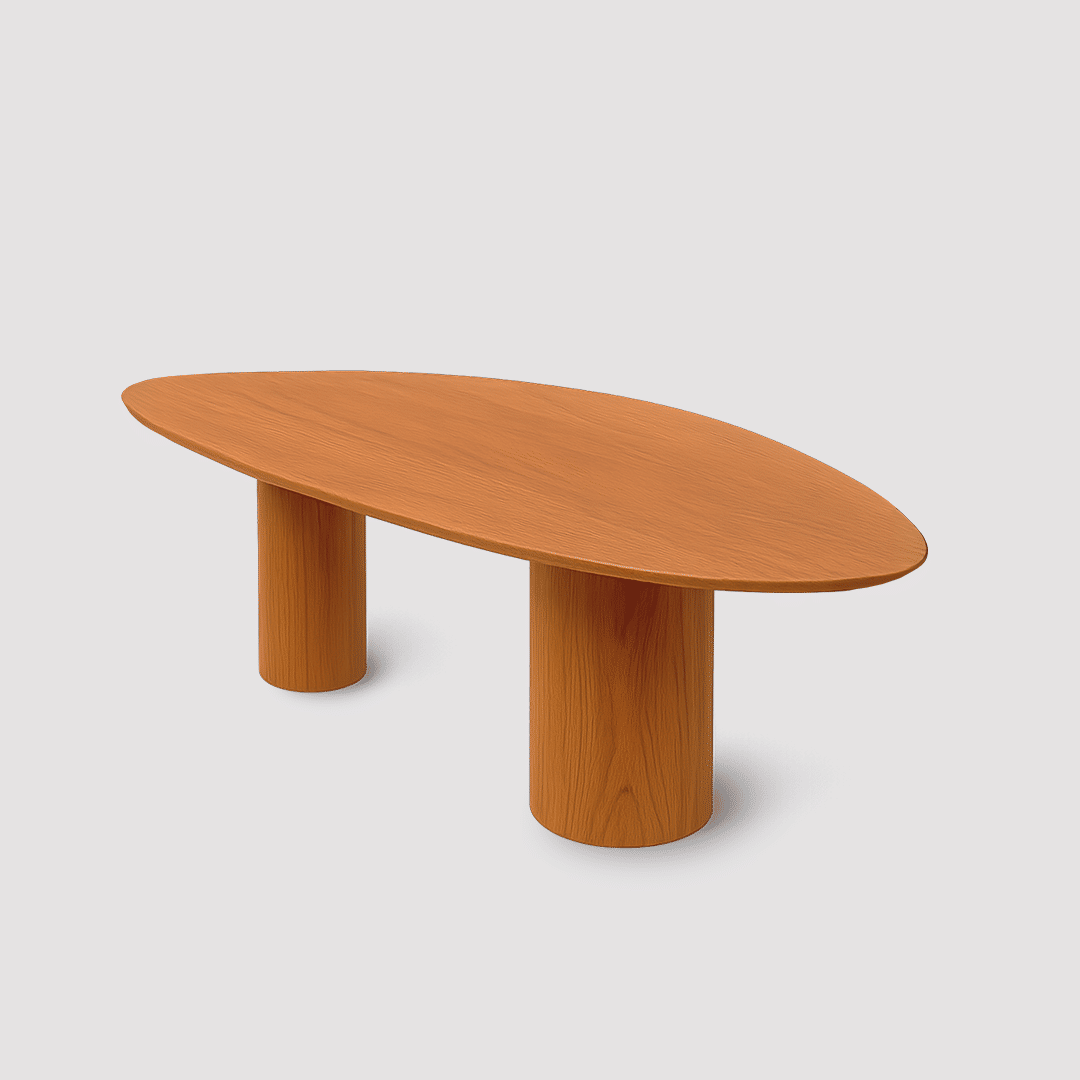 Mesa de Jantar Orgânica Nilo 4 a 10 Lugares em Madeira Laminada Design Moderno