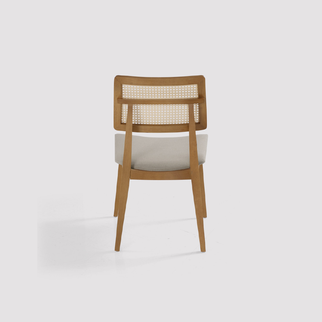 Cadeira de Jantar Bellagio em Madeira Maciça com Tela Natural Cadeira de Jantar Bellagio em Madeira Maciça com Tela Natural